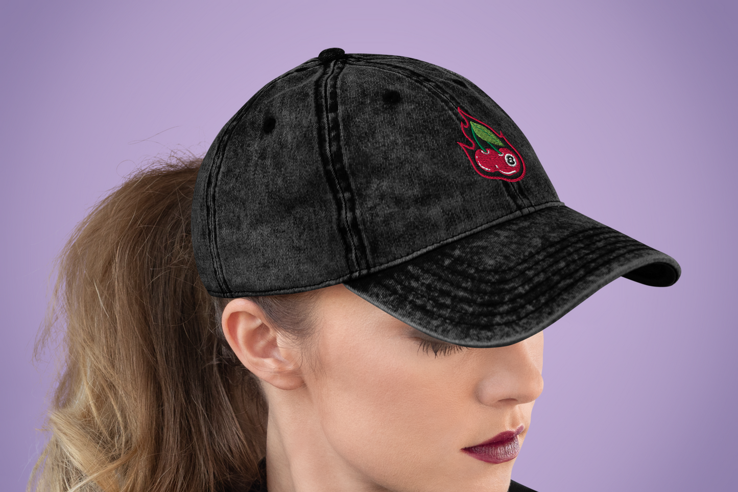 Cherry Bomb 8Ball Vintage Cotton Twill Cap