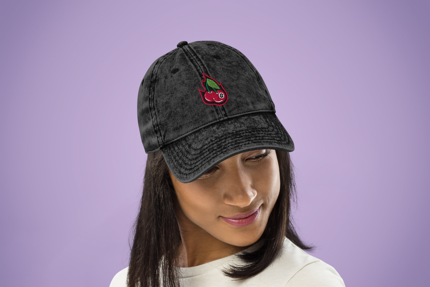 Cherry Bomb 8Ball Vintage Cotton Twill Cap