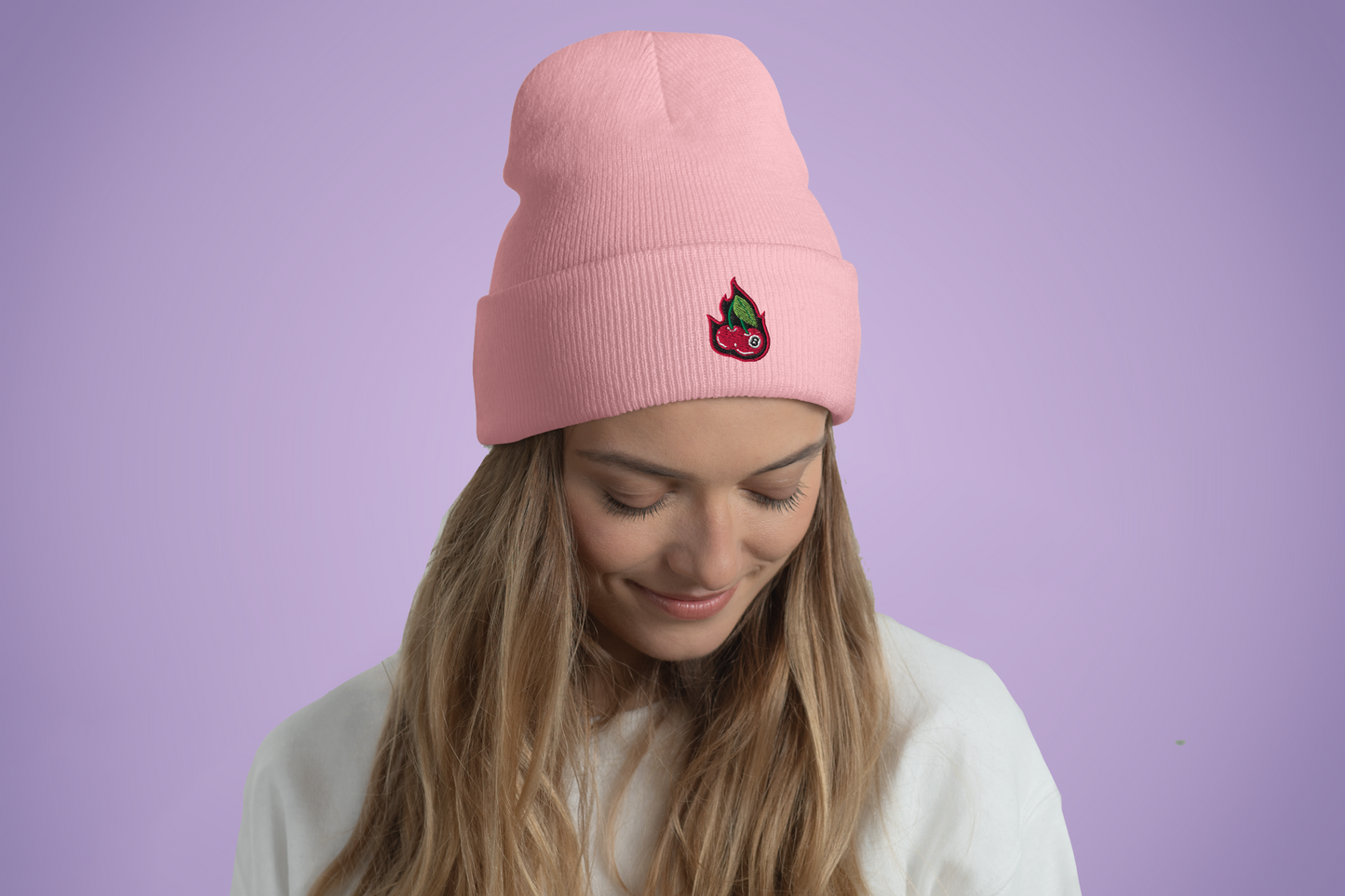 Cherry Bomb 8Ball Embroidered Cuffed Beanie