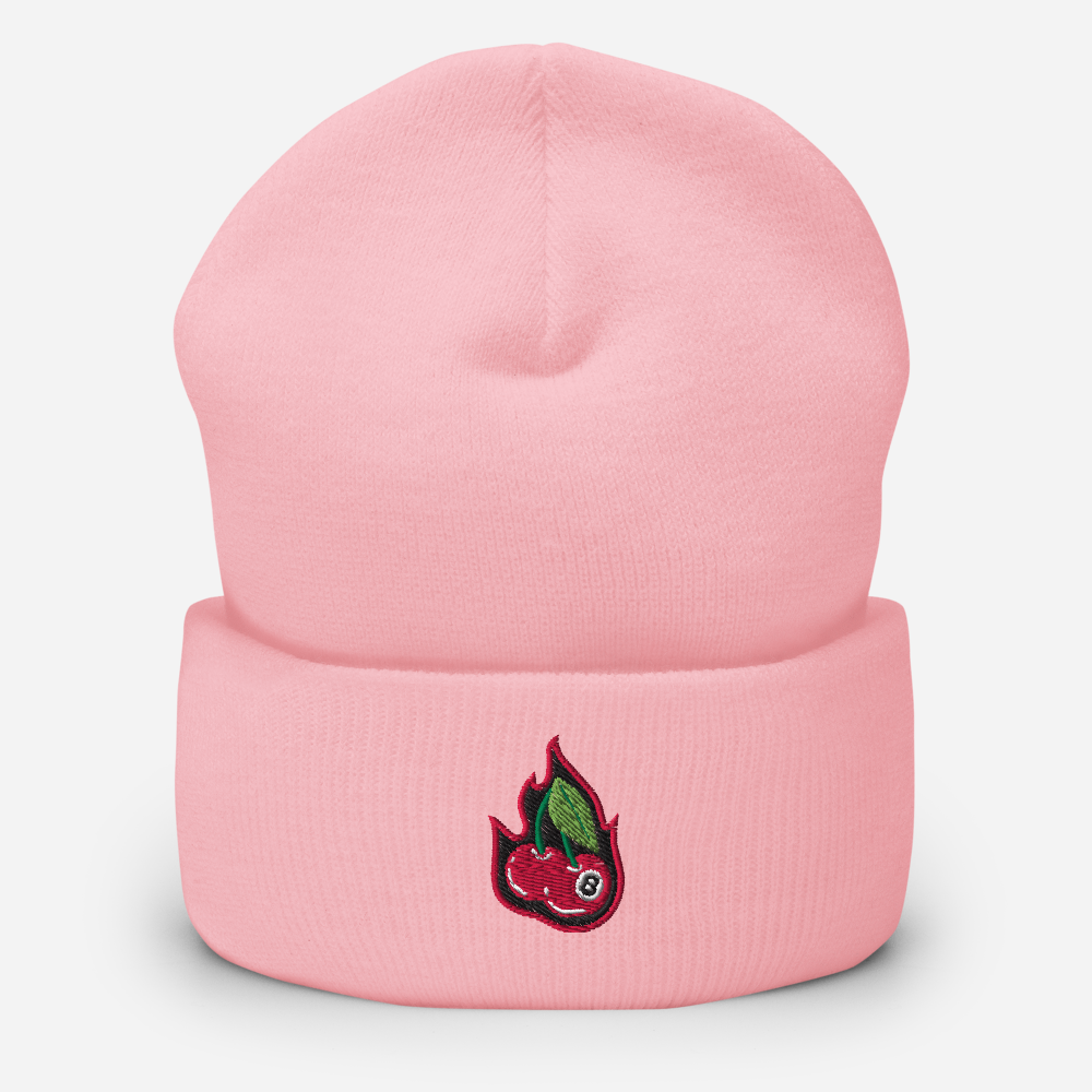 Cherry Bomb 8Ball Embroidered Cuffed Beanie