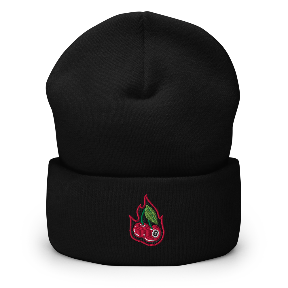 Cherry Bomb 8Ball Embroidered Cuffed Beanie