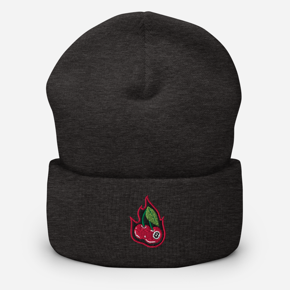 Cherry Bomb 8Ball Embroidered Cuffed Beanie