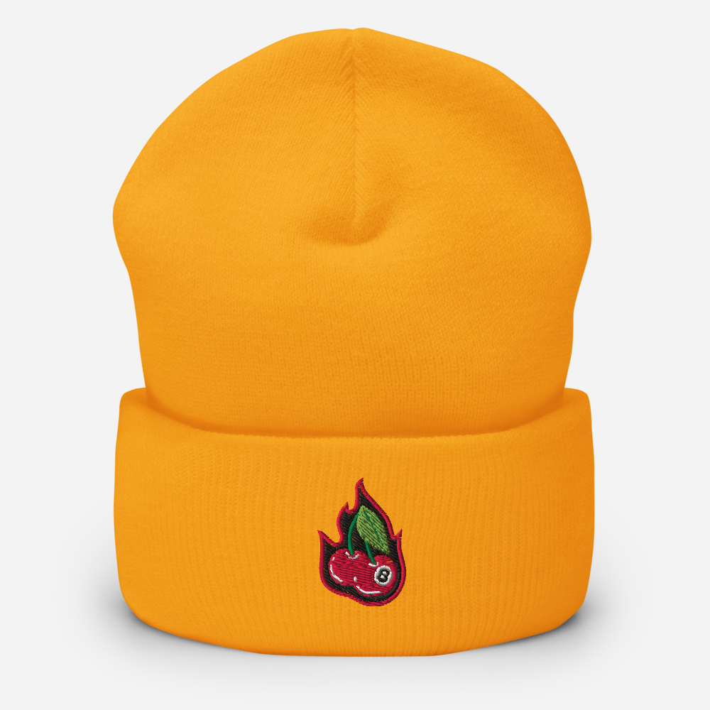 Cherry Bomb 8Ball Embroidered Cuffed Beanie
