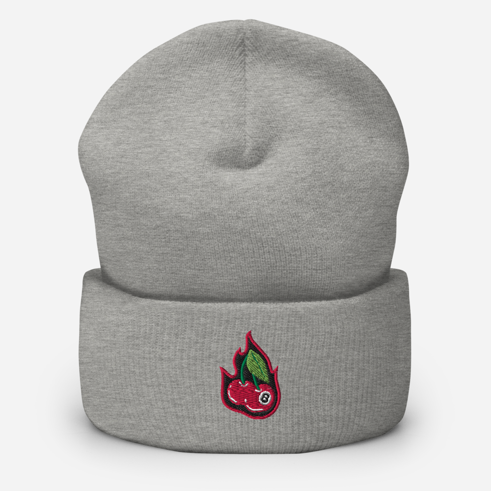 Cherry Bomb 8Ball Embroidered Cuffed Beanie