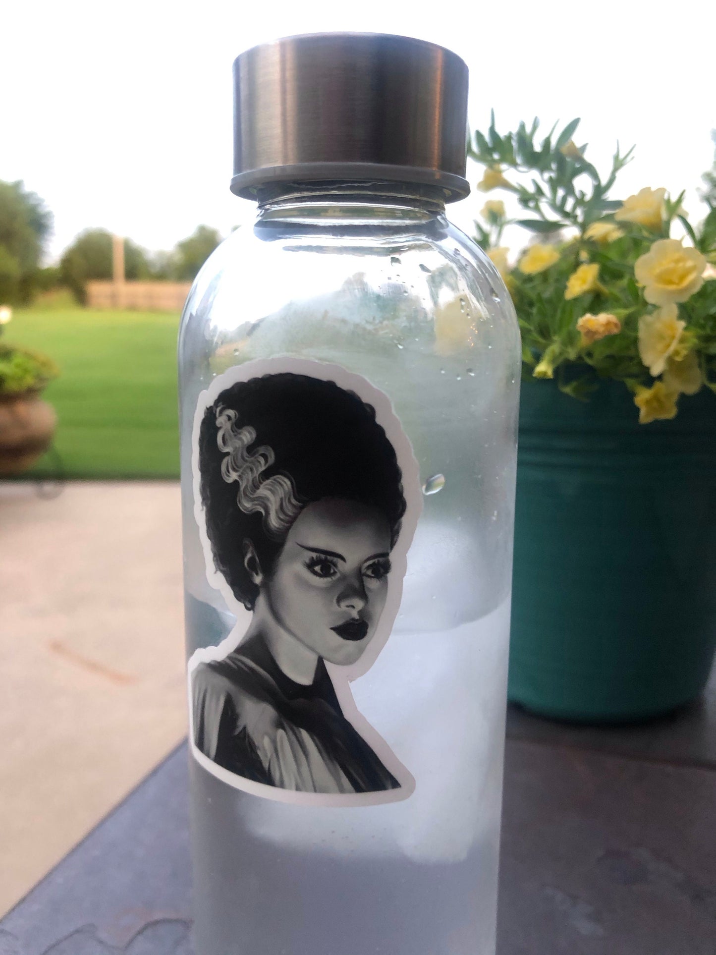 Bride of Frankenstein Matte Vinyl Sticker | Elsa Lanchester Portrait Illustration