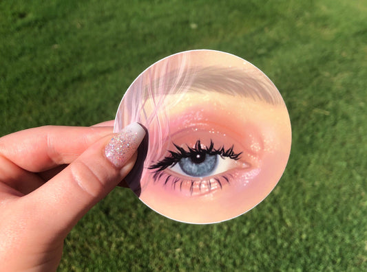 Pastel Eyeshadow Matte Vinyl Sticker | Original Artwork Digital Illustration