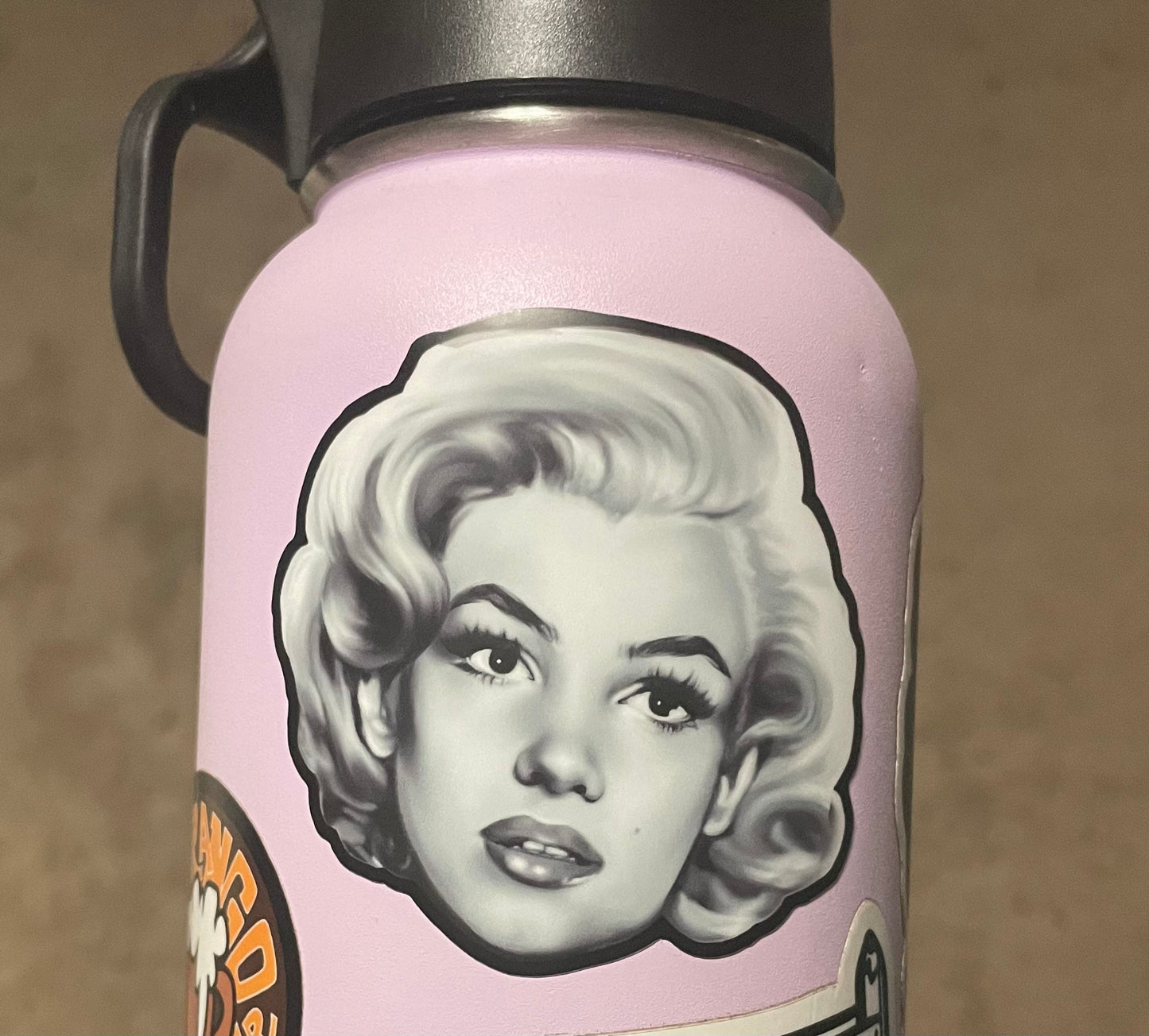 Marilyn Monroe Monochrome Portrait | 3" Illustrated Matte Vinyl Sticker