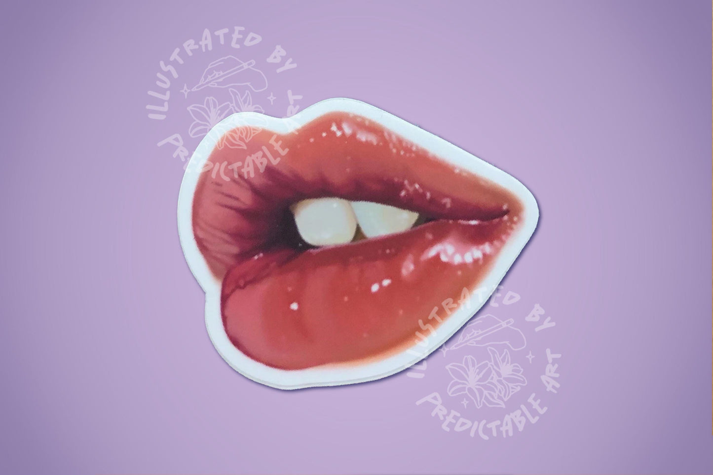 Cherry Lipstick Matte Vinyl Sticker