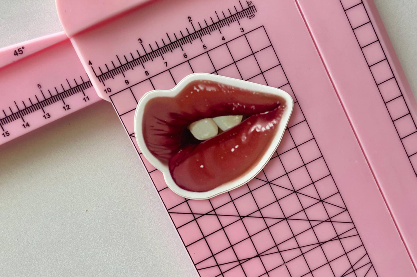 Cherry Lipstick Matte Vinyl Sticker