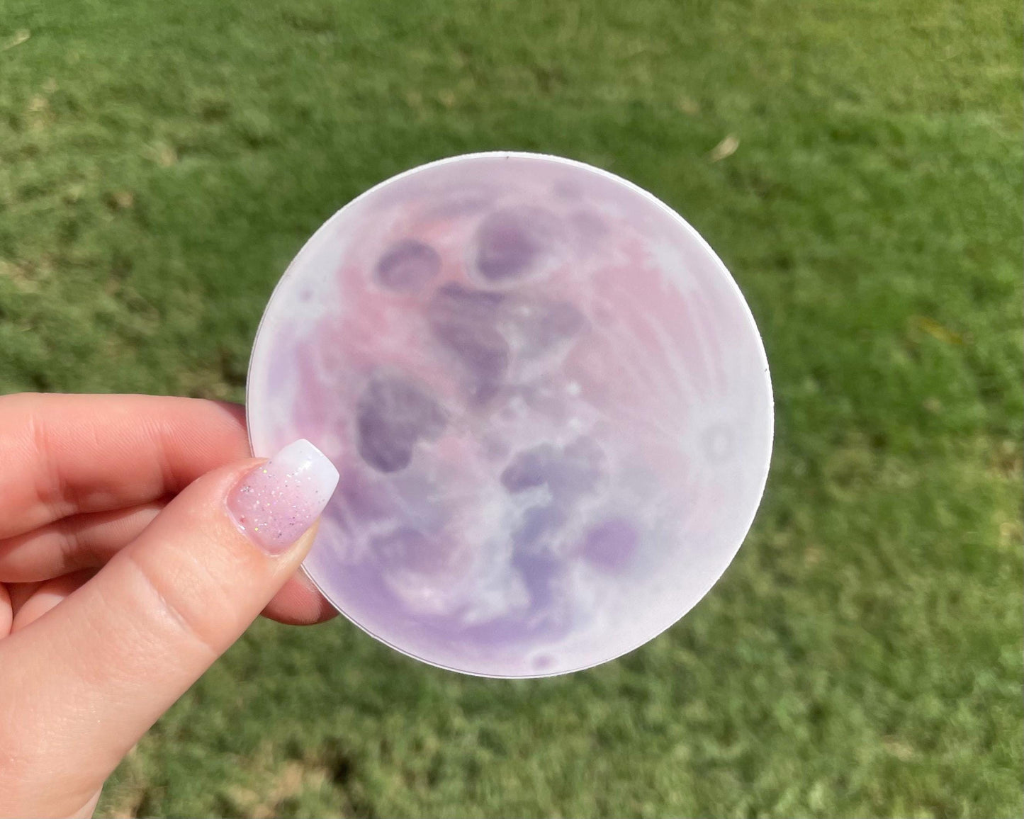 Pastel Full Moon Matte Vinyl Sticker