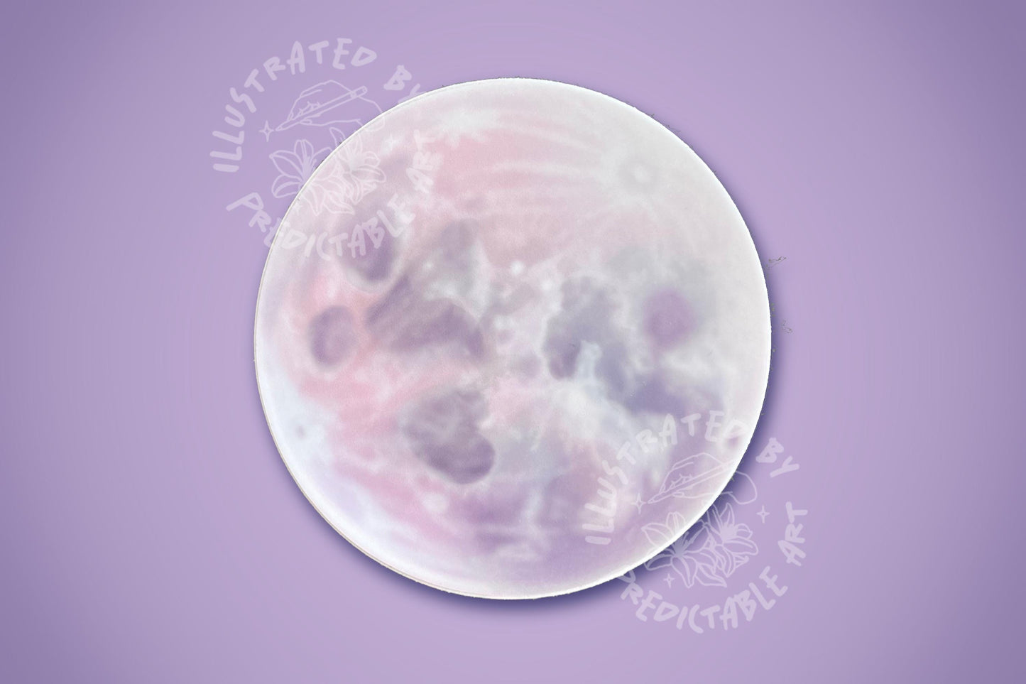 Pastel Full Moon Matte Vinyl Sticker