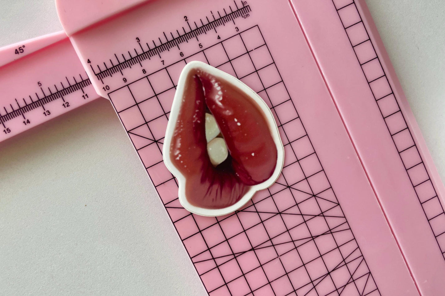 Cherry Lipstick Matte Vinyl Sticker