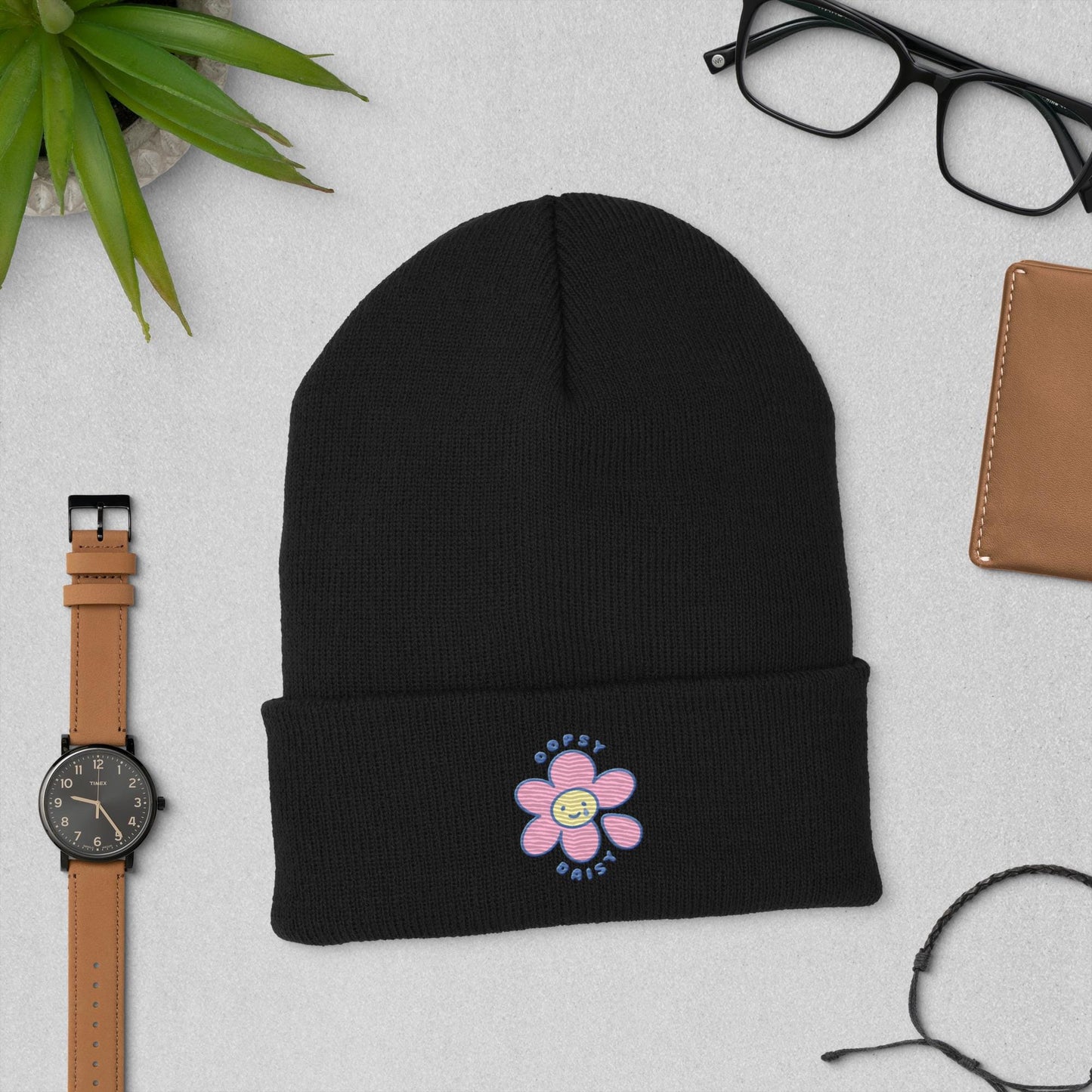 Oopsy Daisy | Embroidered Cuffed Beanie
