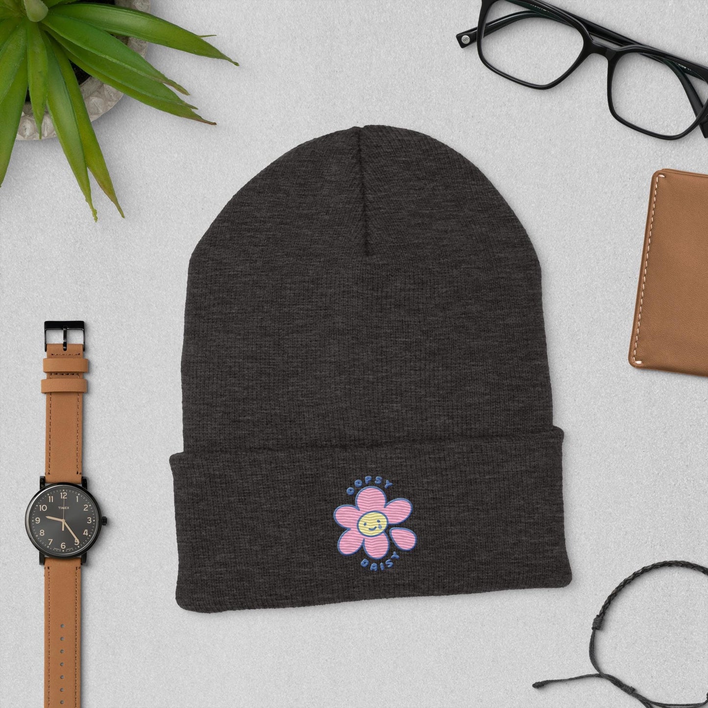 Oopsy Daisy | Embroidered Cuffed Beanie