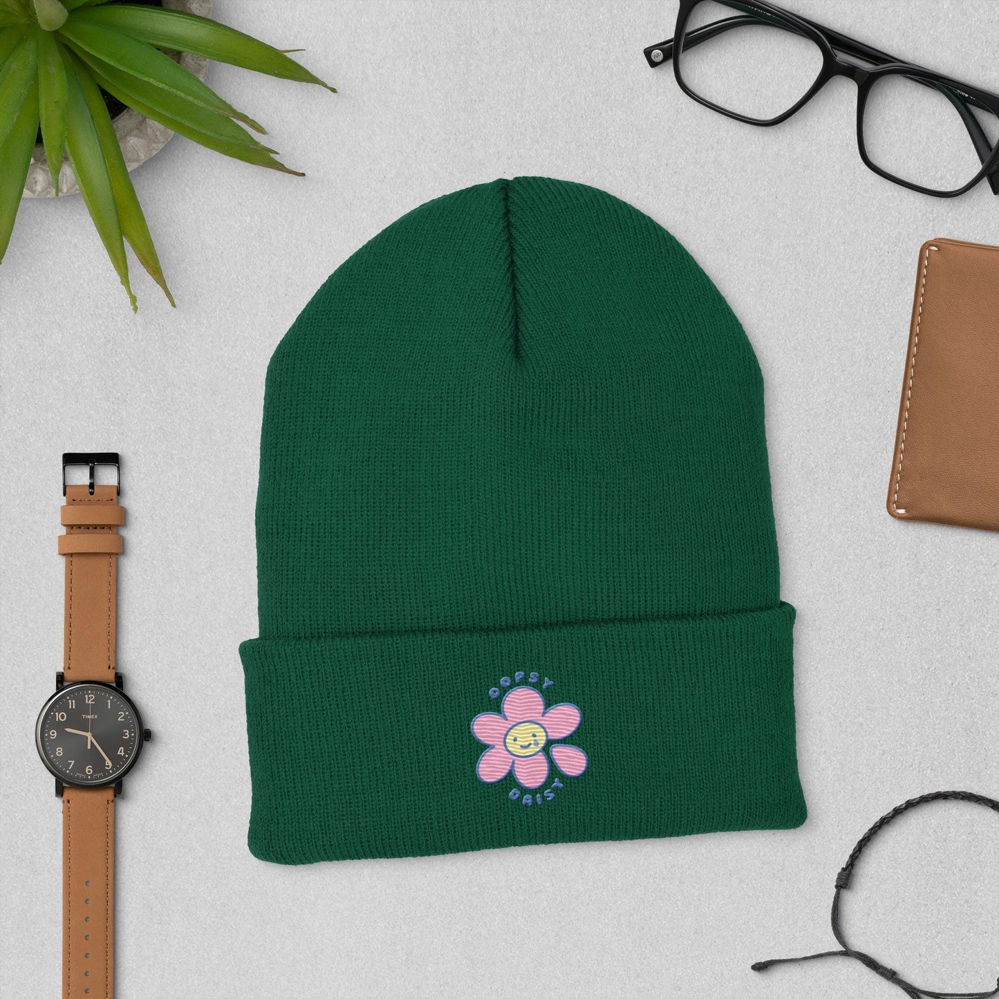 Oopsy Daisy | Embroidered Cuffed Beanie