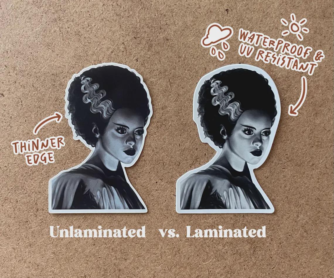 Bride of Frankenstein 3" Matte Sticker | Elsa Lanchester Original Artwork Portrait Illustration
