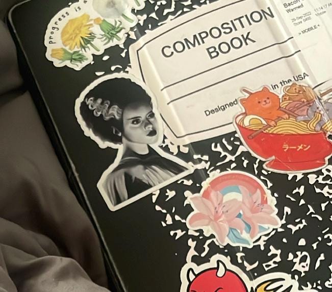 Bride of Frankenstein Matte Vinyl Sticker | Elsa Lanchester Portrait Illustration