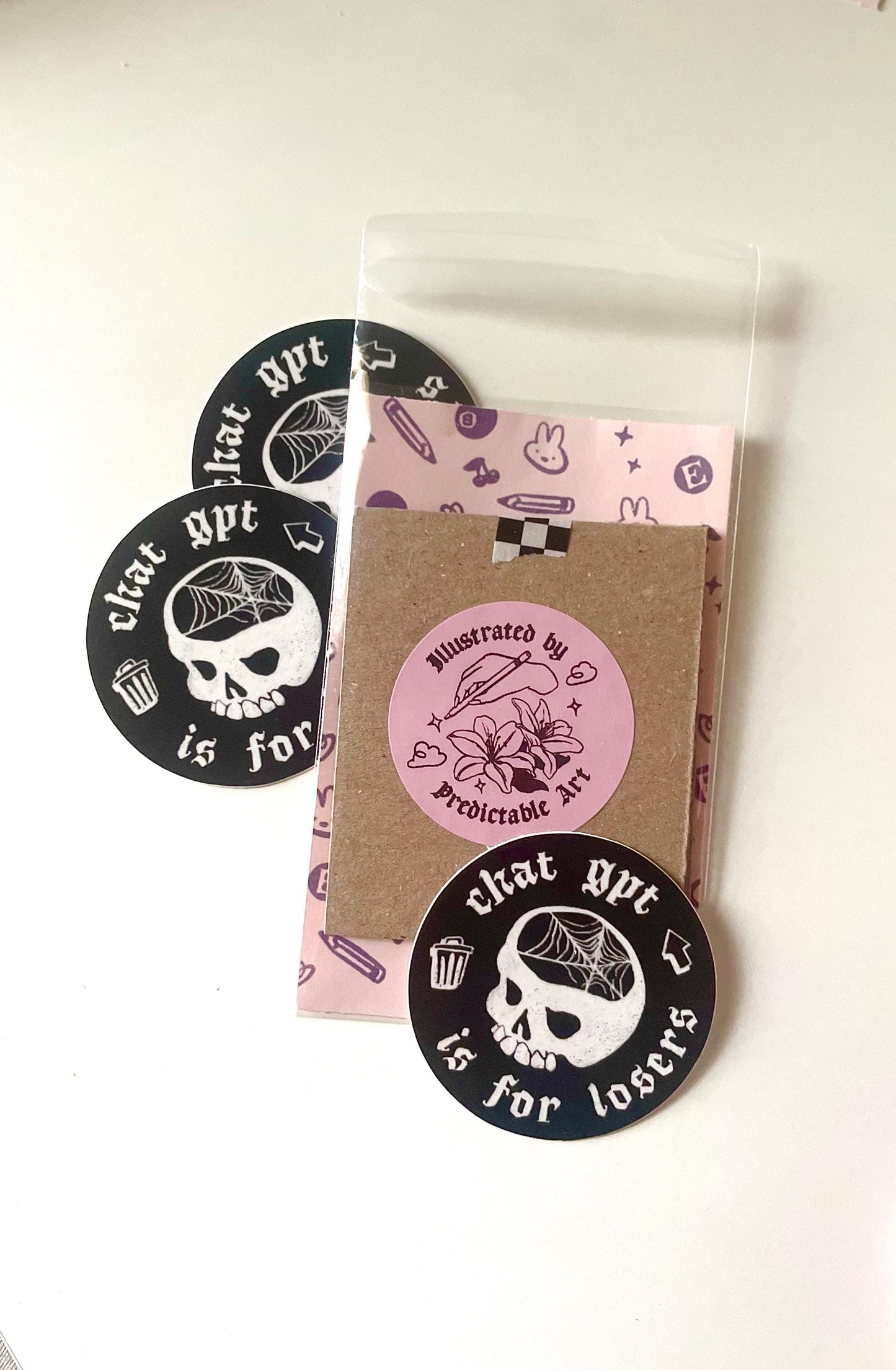Chat GPT is for Losers | Illustrated Matte Vinyl Circle Sticker