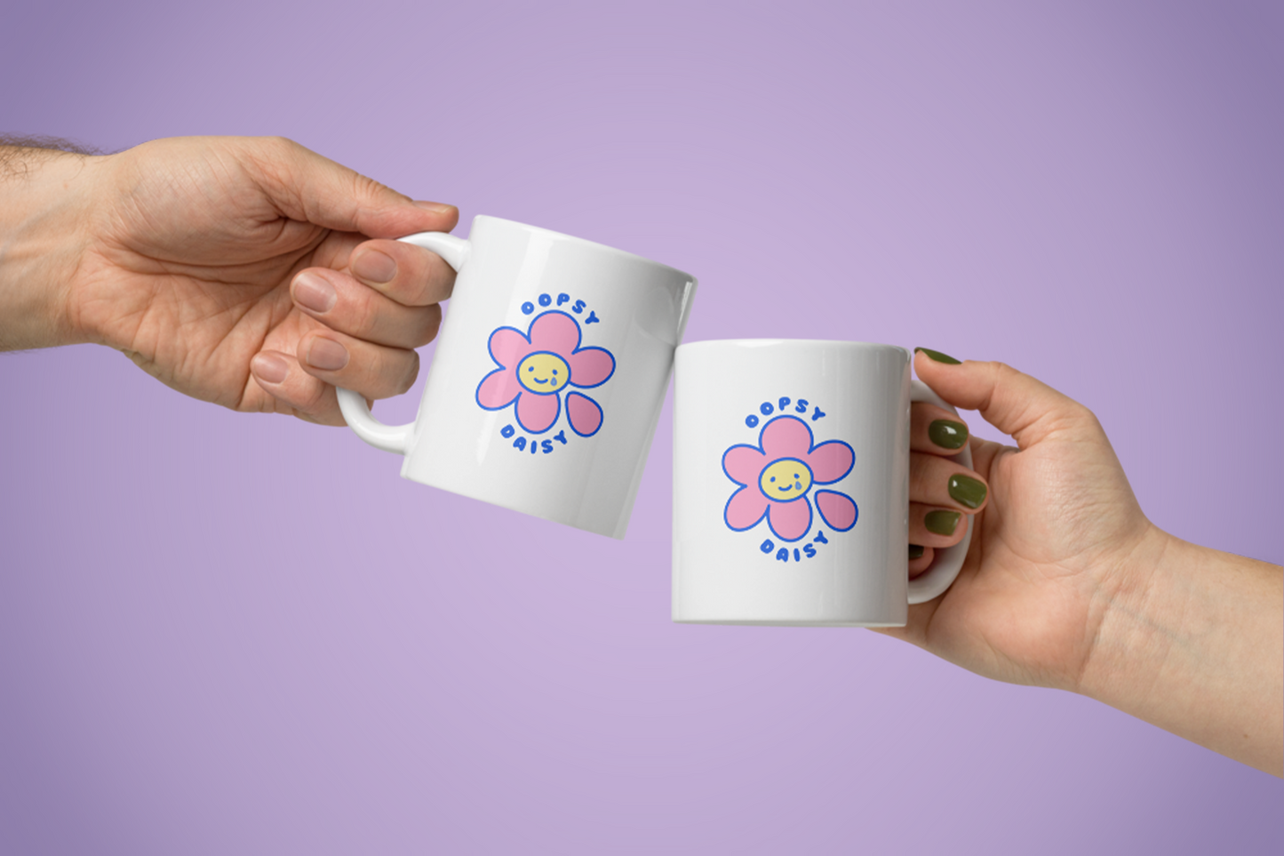 Oopsy Daisy Illustrated Glossy White Ceramic Mug | Available in 11oz, 15oz, and 20oz