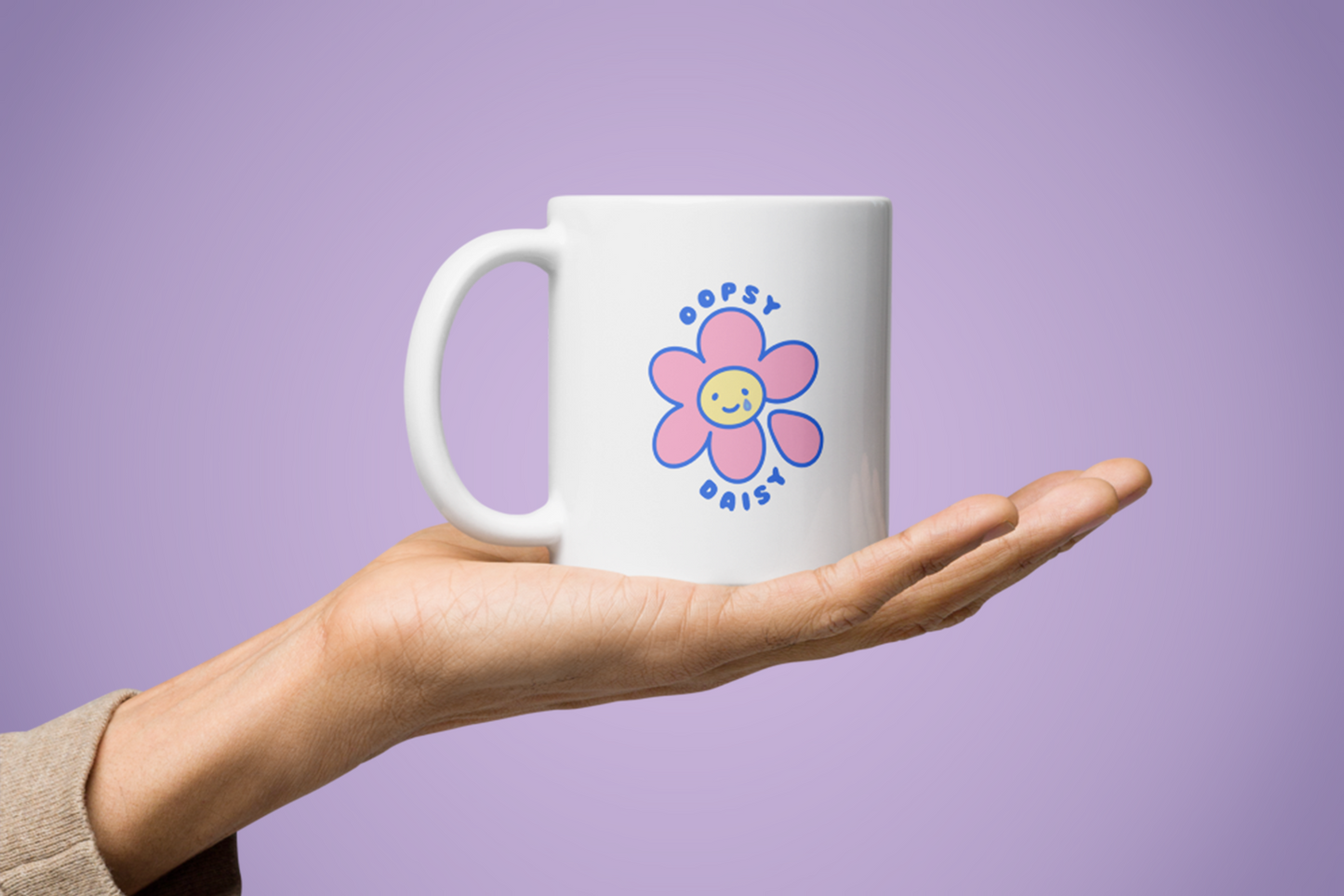 Oopsy Daisy Illustrated Glossy White Ceramic Mug | Available in 11oz, 15oz, and 20oz