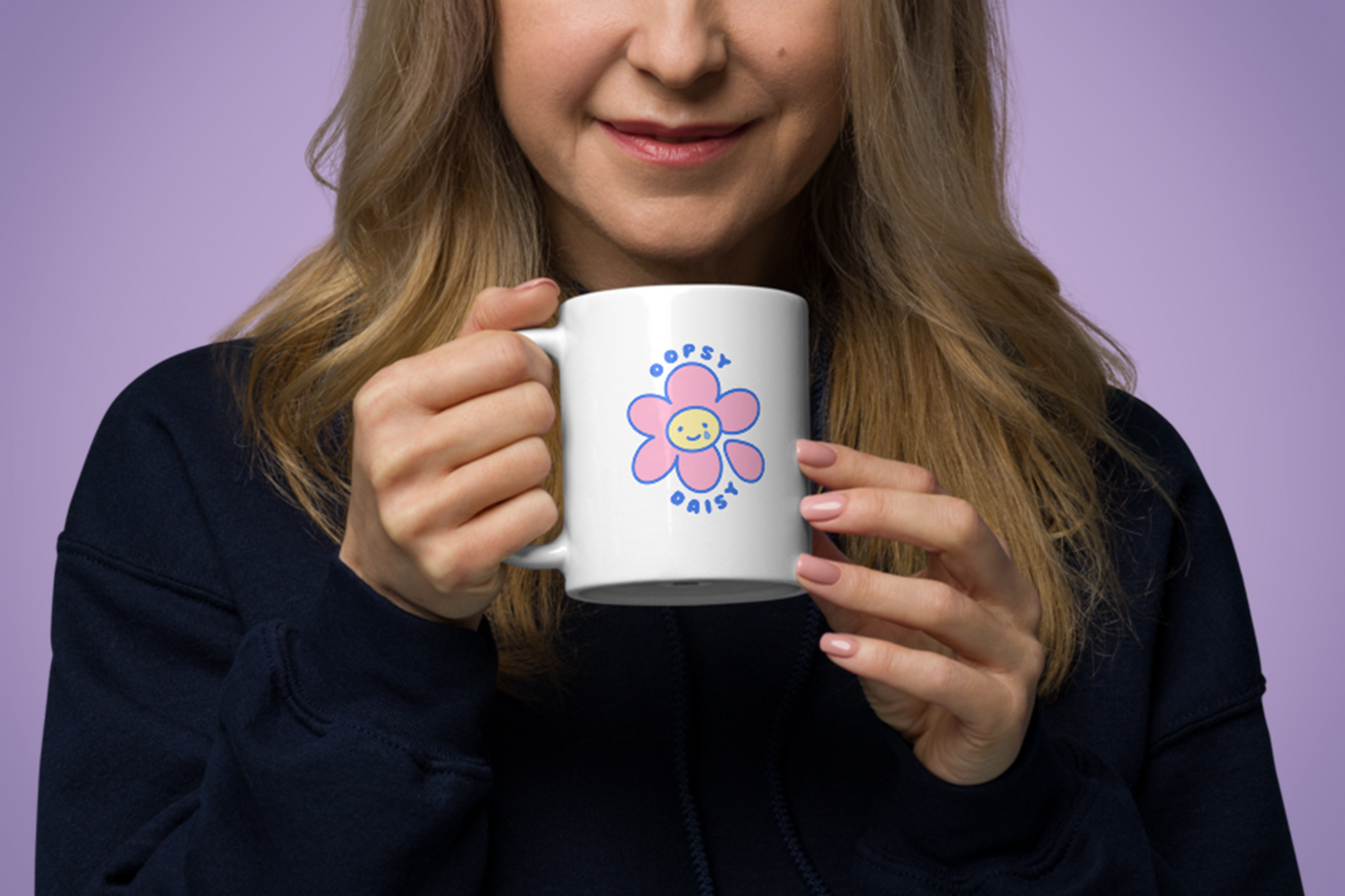Oopsy Daisy Illustrated Glossy White Ceramic Mug | Available in 11oz, 15oz, and 20oz