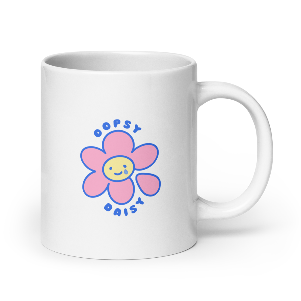 Oopsy Daisy Illustrated Glossy White Ceramic Mug | Available in 11oz, 15oz, and 20oz
