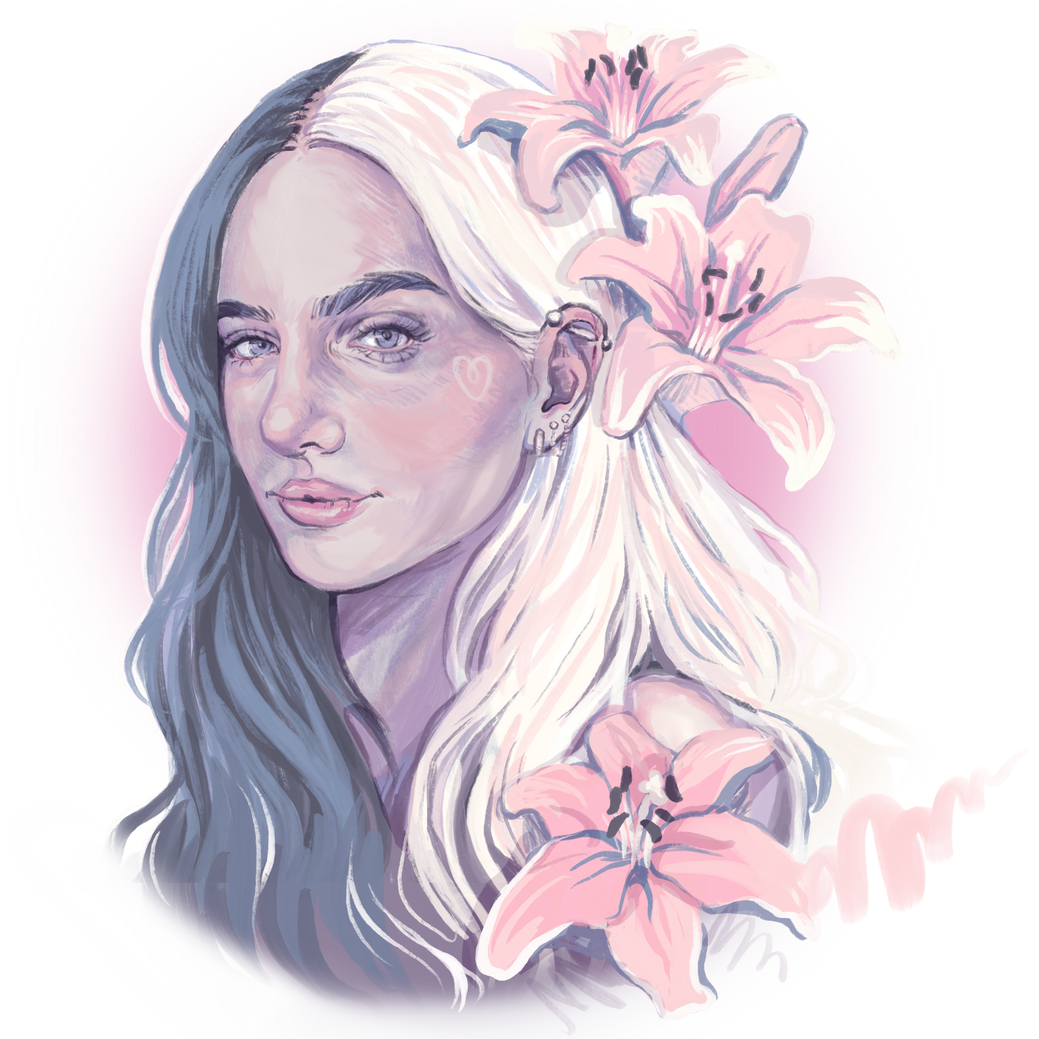 illustrated artist's portrait