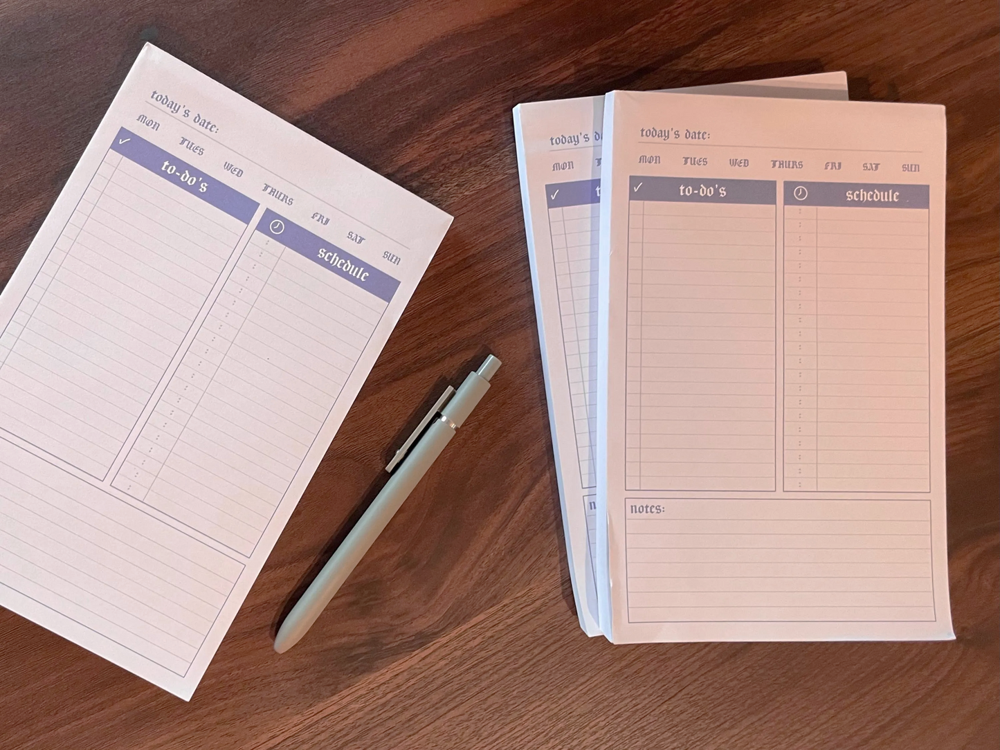 Lilac Daily Planner 5.5x8.5" | 100 Sheet Notepad | Purple Minimal Undated Desk Organizer