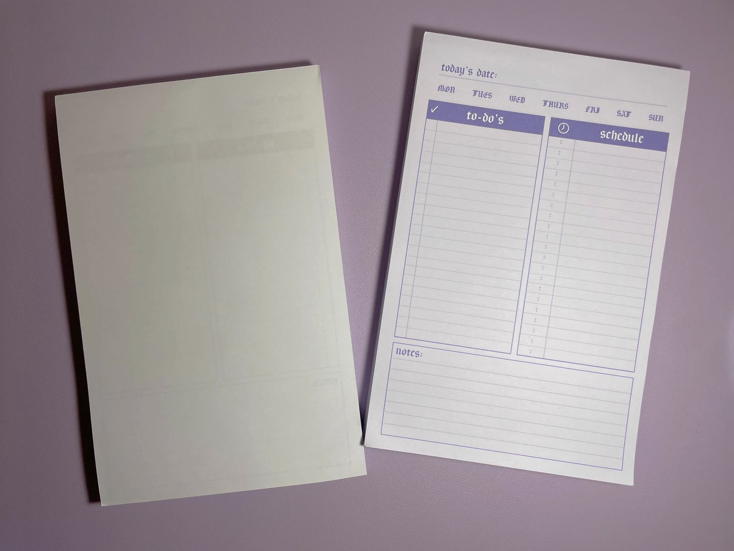 Lilac Daily Planner 5.5x8.5" | 100 Sheet Notepad | Purple Minimal Undated Desk Organizer