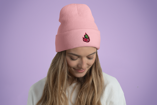 Cherry Bomb 8Ball Embroidered Cuffed Beanie