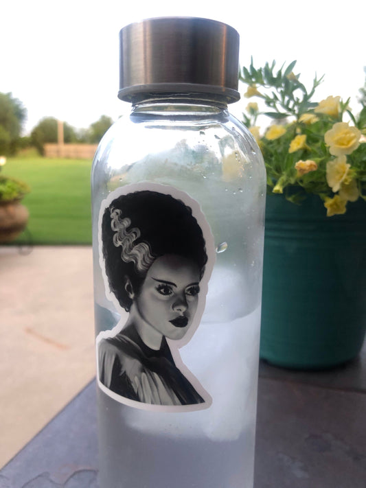Bride of Frankenstein 3" Illustrated Matte Vinyl Sticker | Elsa Lanchester Portrait Illustration