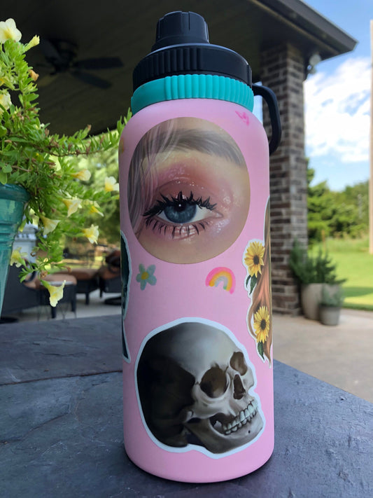 Skull Matte Illustrated Vinyl Sticker | Original Artwork Illustration