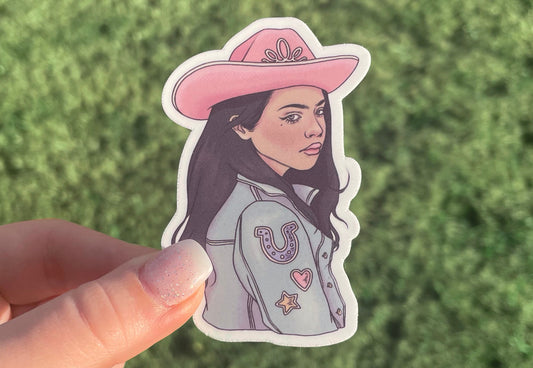 Moody Cowgirl | 3" Illustrated Matte Vinyl Sticker