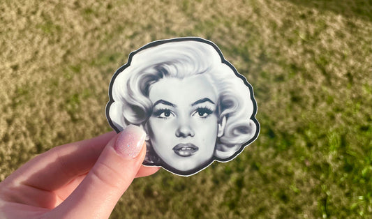 Marilyn Monroe Monochrome Portrait | 3" Illustrated Matte Vinyl Sticker