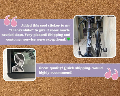 Bride of Frankenstein 3" Illustrated Matte Vinyl Sticker | Elsa Lanchester Portrait Illustration