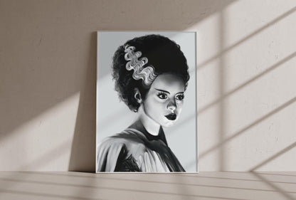 Bride of Frankenstein | Elsa Lanchester | Matte Digital Illustration Poster Print