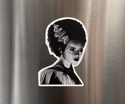 Bride of Frankenstein Fridge Magnet | Retro Gothic Home Decor