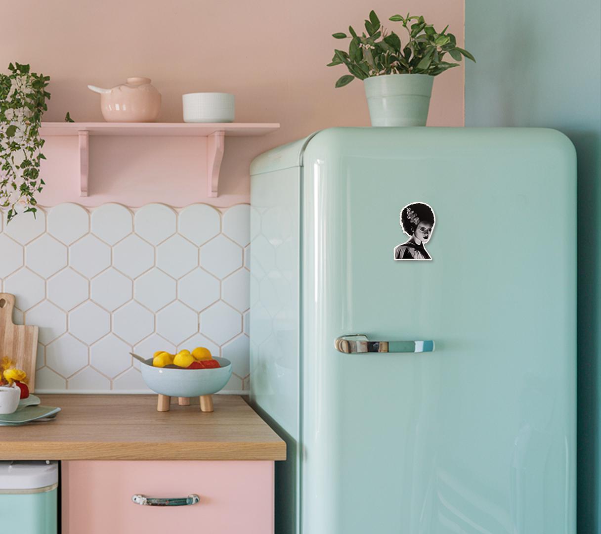 Bride of Frankenstein Fridge Magnet | Retro Gothic Home Decor