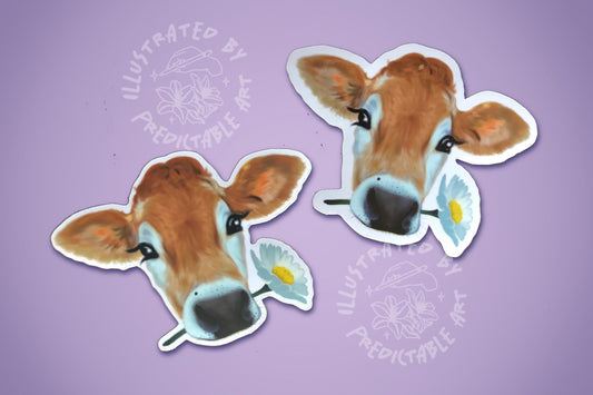 Daisy Cow Vinyl Sticker | available in Shiny Gloss & Matte finish