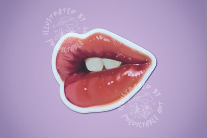 Cherry Lipstick Matte Vinyl Sticker