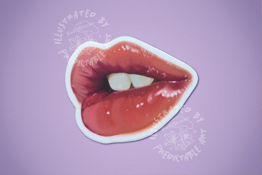 Cherry Lipstick Matte Vinyl Sticker