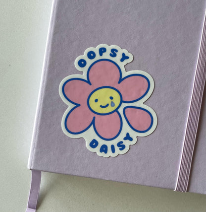 Oopsy Daisy | 3" Illustrated Matte Vinyl Sticker | available in Clear & Classic White trim