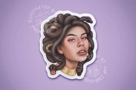 Medusa Illustrated Matte Vinyl Sticker