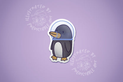 Space Penguin | Aquatic Astronaut Glossy Laminated Vinyl Sticker