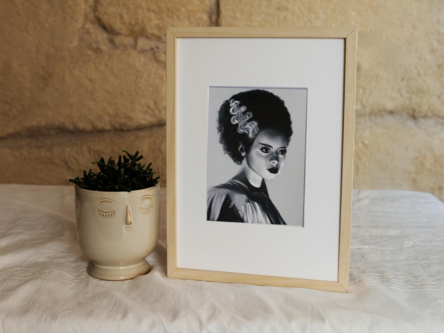 Bride of Frankenstein Elsa Lanchester Portrait | Digital Art Glossy Photo Print