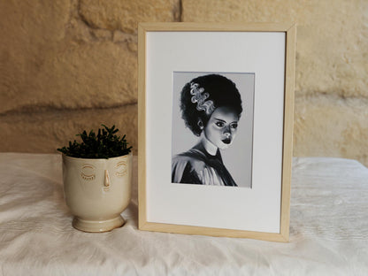 Bride of Frankenstein Elsa Lanchester Portrait | Digital Art Glossy Photo Print
