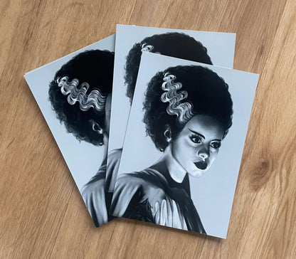 Bride of Frankenstein Elsa Lanchester Portrait | Digital Art Glossy Photo Print