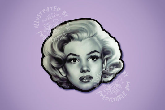 Marilyn Monroe Monochrome Portrait | 3" Illustrated Matte Vinyl Sticker