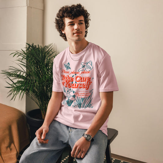 Please Take Care of Yourself Illustrated Graphic Tee | 100% Cotton Unisex Fit