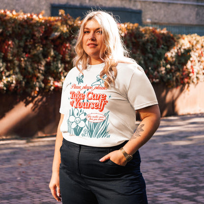 Please Take Care of Yourself Illustrated Graphic Tee | 100% Cotton Unisex Fit